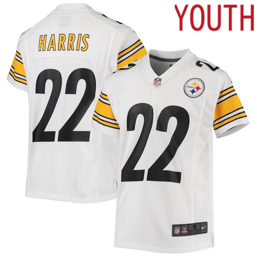 Youth Pittsburgh Steelers 22 Najee Harris Nike White Game NFL Jersey